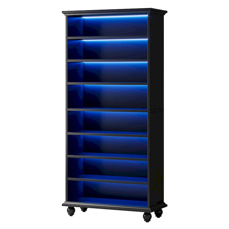 Scarpiera alta a 9 ripiani con illuminazione a LED