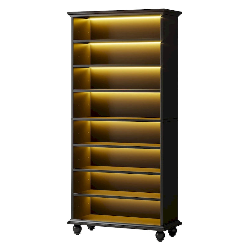 Scarpiera alta a 9 ripiani con illuminazione a LED