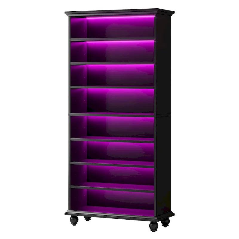 Scarpiera alta a 9 ripiani con illuminazione a LED