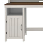 Scrivania da ufficio con contenitore e prese di corrente