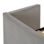 Letto a giorno imbottito Twin Size con letto estraibile a scomparsa – Grigio