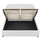 Queen Size Upholstered Bed with Lift-Up Storage - White