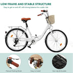 Moasis24/ 26 Cruiser-Fahrrad mit 7 Gängen, verstellbarer Tiefeinstieg, Pendlerfahrrad