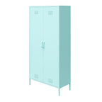 Orange / Pink 2-Door Tall Metal Locker Storage Cabinet, 1-Person