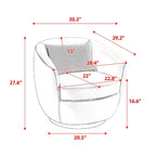 Upholstered Swivel Barrel Armchair with Storage Modern Living Room Side Chair for Bedroom/Office/Reading Spaces
