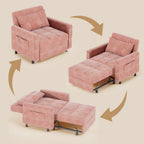 Canapé-lit convertible 3 en 1 avec réglage ajustable, fauteuil-canapé avec lit escamotable, lit pliant convertible pour le salon