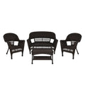 4-delige loungeset van wicker voor op het terras
