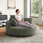 Draaifauteuil voor één persoon van corduroy, chenille en schuim