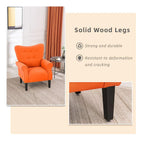 Erommy moderne fauteuil, fauteuil met hoge rugleuning, gestoffeerde eenzitsbank met knopen en houten poten voor de woonkamer