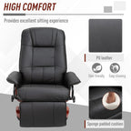 HomCom verstelbare handmatige relaxfauteuil van imitatieleer met draaivoet en comfortabele, ontspannende voetensteun