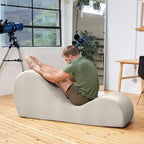 Méridienne élégante Avana pour le yoga - Fabriquée aux États-Unis - Idéale pour les étirements, la détente, l’exercice et plus encore, 60D x 18W x 26H pouces, gris clair