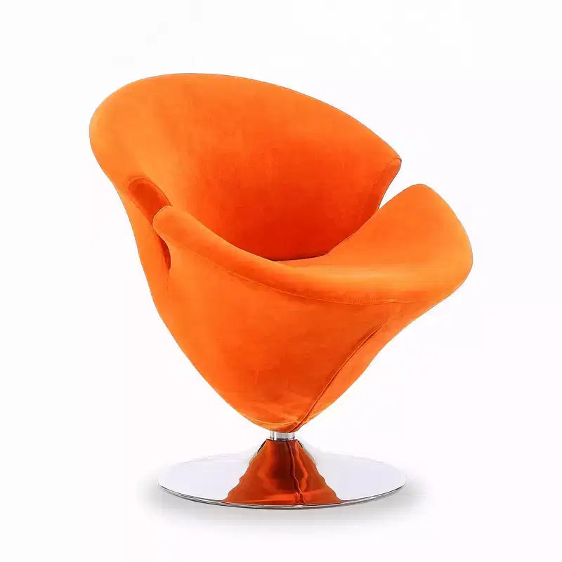 Manhattan Comfort set van 4 draaibare tulpenstoelen, oranje/geel: fluwelen bekleding, geen montage vereist