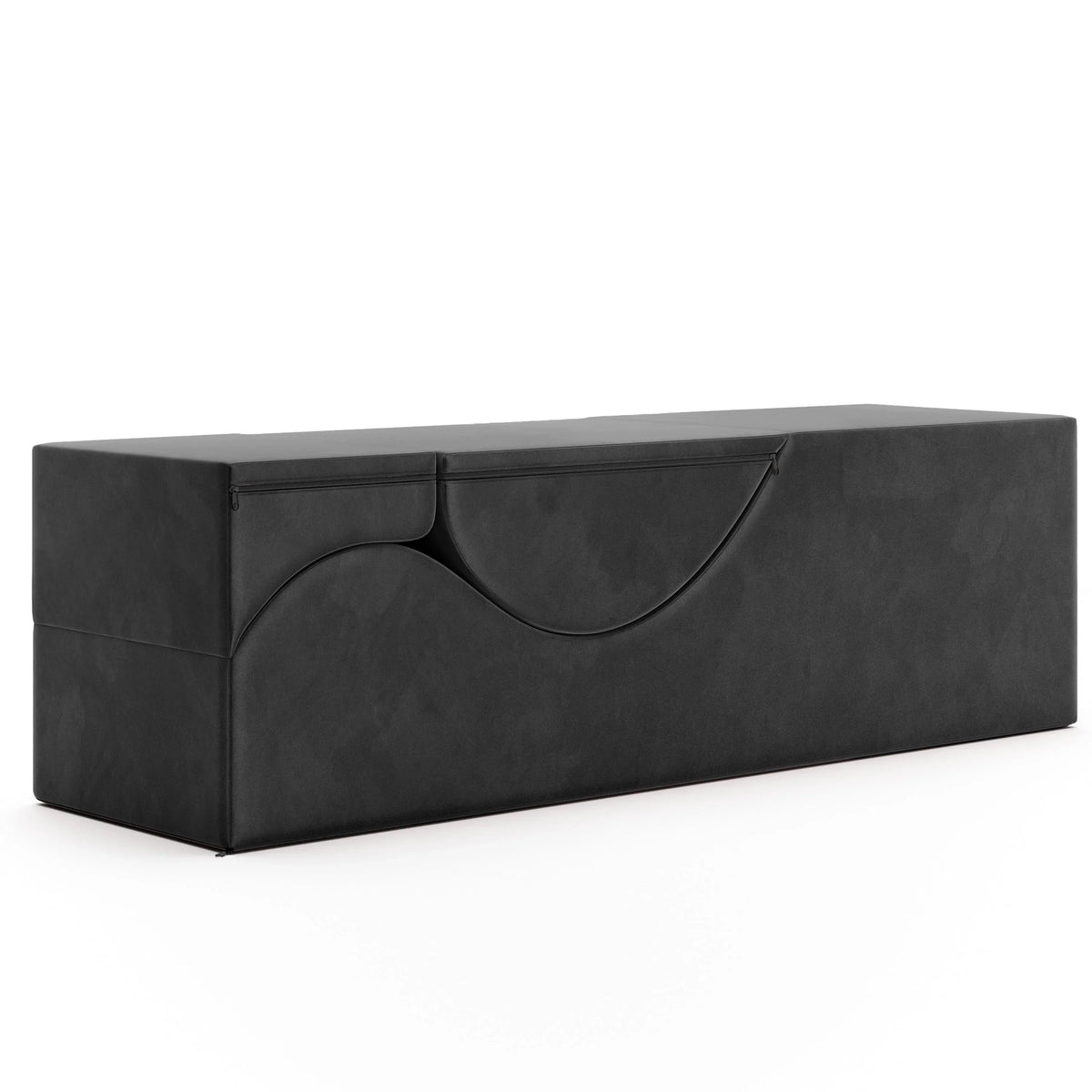 Avana Kami verstelbare chaise longue / voor yoga en massage - 2-in-1 poef met verborgen uitklapbare yogaloungestoel, microfluweel - N/A