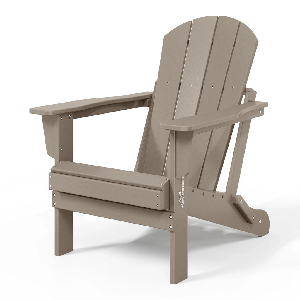 Polytrends Laguna, kleurvaste, weerbestendige, inklapbare Adirondackstoel voor buiten op het terras