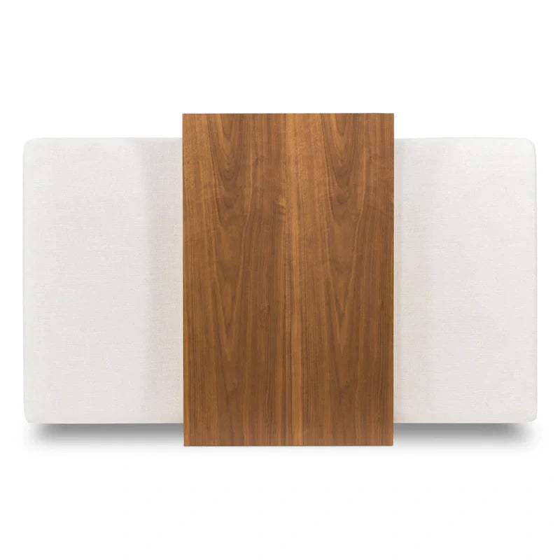 Poly & Bark Jarmo-voetenbank met verstelbare tafel van walnoothout - Italiaans volnerfleer