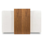 Poly & Bark Jarmo-voetenbank met verstelbare tafel van walnoothout - Italiaans volnerfleer