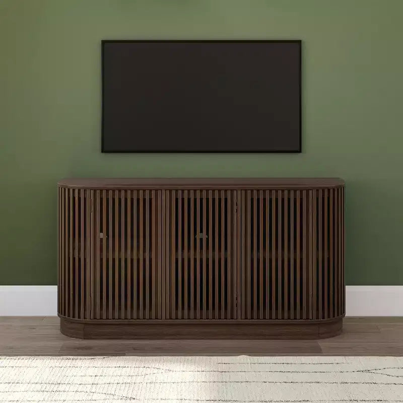Plank+Beam Contour Sideboard aus Massivholz mit 3 Türen, 59-TV-Ständer fürs Wohnzimmer