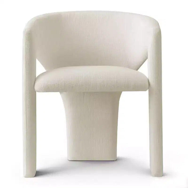 Kleines Esszimmerset für 2 Personen, beige gepolsterte Stühle, runder Esstisch mit Säulenfuß, kompakte moderne Küchenmöbel-Panipeachy