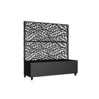 MAYEERTY plantenbak met trellis, zwart ijzer, klassieke lamellenstijl Helen Street 01, gecombineerde stijl, 72x47x16in, set van 3 stuks