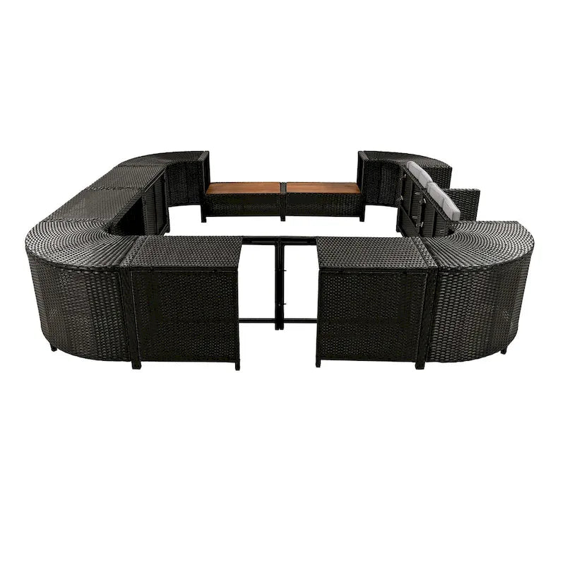 Spa Surround Spa-frame, vierkante modulaire loungeset voor buiten van rotan
