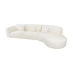 Moderne gebogen hoekbank van 140 inch met chaise longue, set van 3 delen, voor de woonkamer