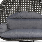 LeisureMod hangende eierstoel voor 2 personen met standaard - hangmatstoel voor buiten en binnen van rotanlook wicker, met kussens