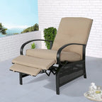 Verstelbare relaxfauteuil voor terras, loungebank met kussen - 38 (D) x 26.5 (W) x 38.5 (H) INCH