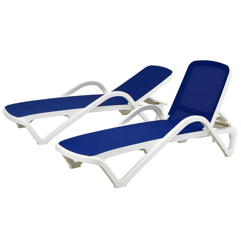 Plymouth Collection set van 2 verstelbare ligstoelen voor alle weersomstandigheden - 77 inches