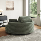 Draaifauteuil voor één persoon van corduroy, chenille en schuim