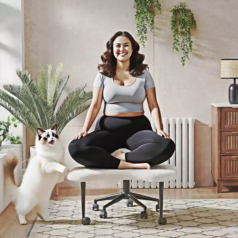 Ergonomiczne krzesło biurowe Pinmoco z siedziskiem na krzyż, regulacją wysokości, obrotem 360, podparciem lędźwiowym, do pracy i biura, dla osób z ADHD