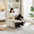 Draaibare relaxfauteuil van ribfluweel met voetensteun voor de woonkamer