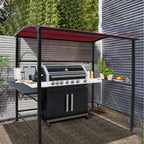 Abri de barbecue extérieur avec auvent, structure en acier, 5 ft. x 8 ft.