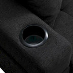 Wohnlandschaft mit L-förmiger Chaiselongue und Getränkehalter