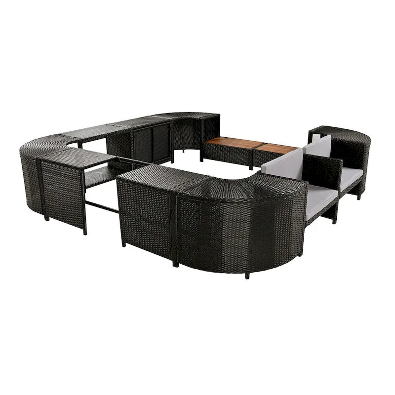 Spa Surround Spa-frame, vierkante modulaire loungeset voor buiten van rotan