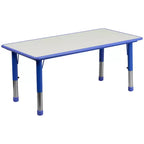 Prostokątny zestaw stołu do zabawy z regulowaną wysokością i 6 krzesłami Emma and Oliver, z tworzywa sztucznego, 23.625W x 47.25L