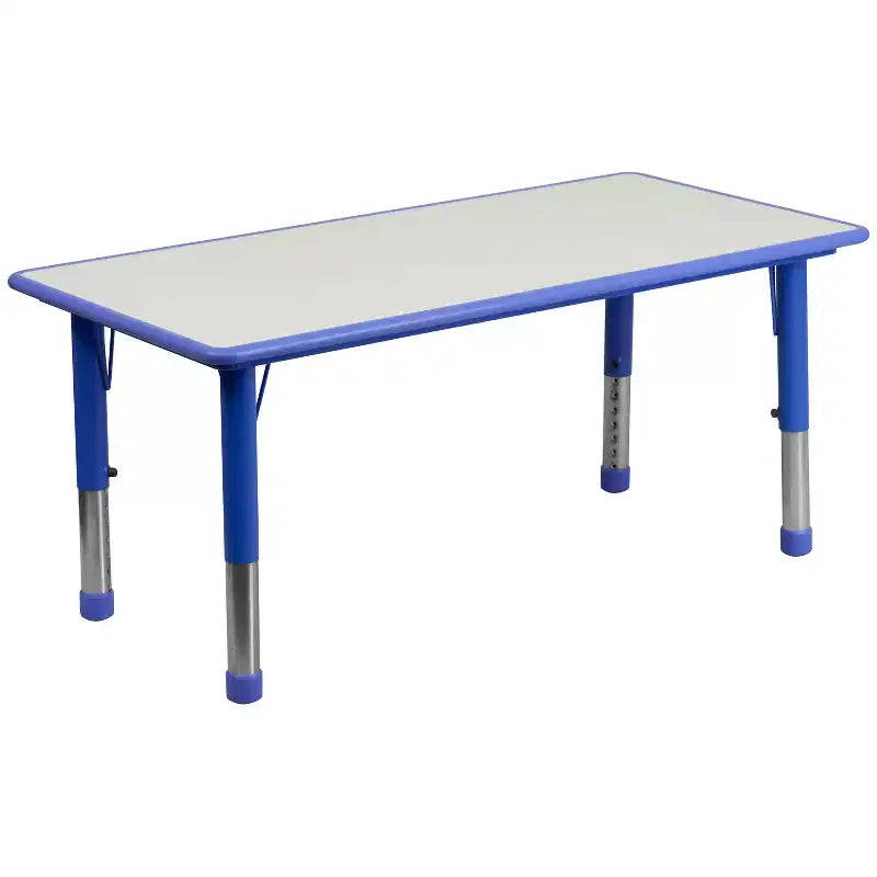 Prostokątny zestaw stołu do zabawy z regulowaną wysokością i 6 krzesłami Emma and Oliver, z tworzywa sztucznego, 23.625W x 47.25L