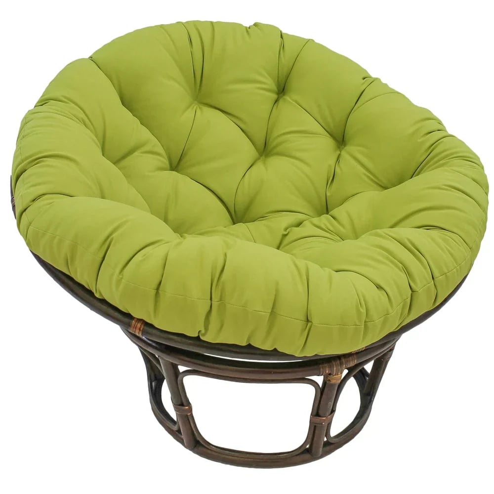 Bali-Papasan-Sessel aus Rattan, 42 Inch, mit Köperstoffkissen