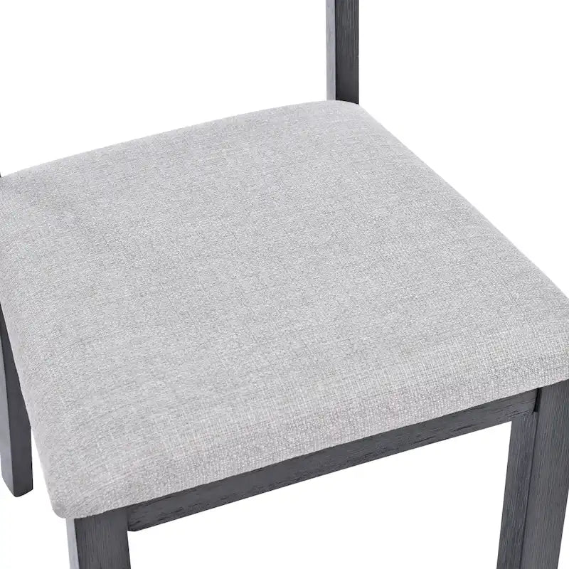 5-delige eethoek van massief hout met tafel van 47L (1 tafel + 4 stoelen met spijlenrugleuning)