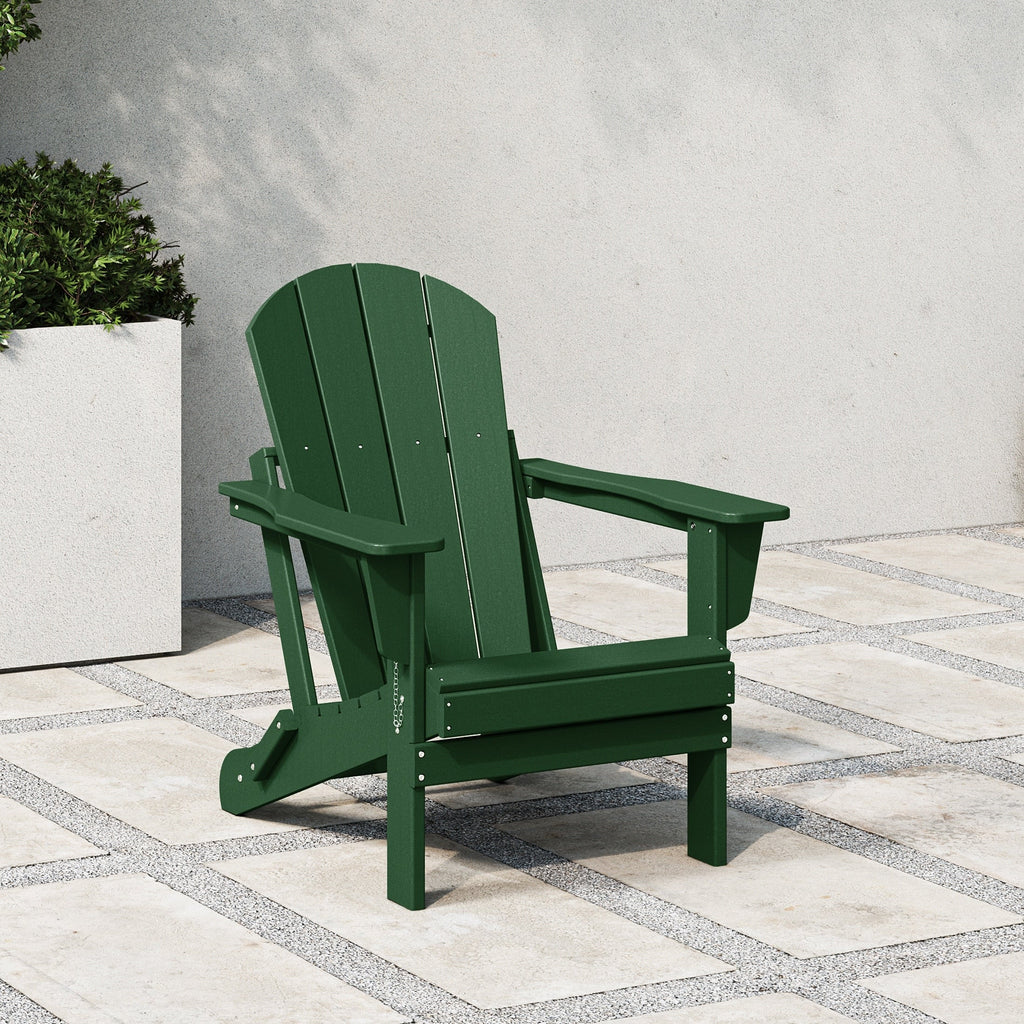 Polytrends Laguna, kleurvaste, weerbestendige, inklapbare Adirondackstoel voor buiten op het terras