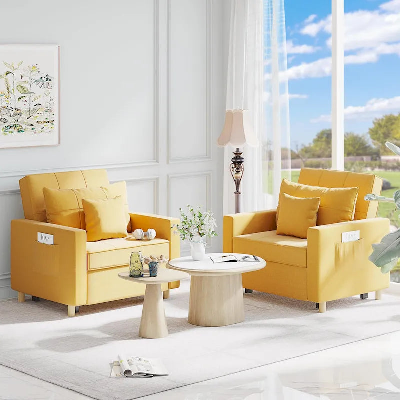 Fauteuil-lit réglable convertible 3-en-1, plusieurs couleurs, pour 1 personne