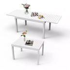 Okak Esstisch, ausziehbarer Gartentisch aus Aluminium, Küchentisch für das Esszimmer