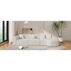 Moderne gebogen hoekbank van 140 inch met chaise longue, set van 3 delen, voor de woonkamer