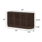 Plank+Beam Contour Sideboard aus Massivholz mit 3 Türen, 59-TV-Ständer fürs Wohnzimmer