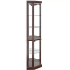 Eckvitrine mit Glastüren und Einlegeböden, Eckvitrine fürs Wohnzimmer