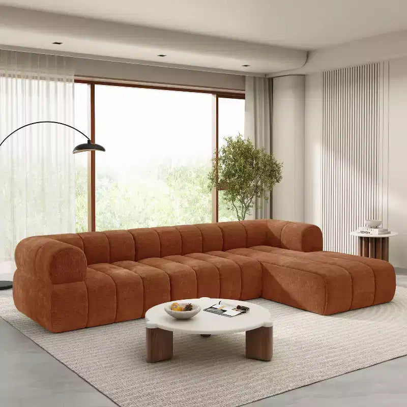 Nowoczesna narożna sofa segmentowa w kształcie litery L Christopher Knight Home Keri 122 z pianką o wysokiej gęstości i niskim oparciem