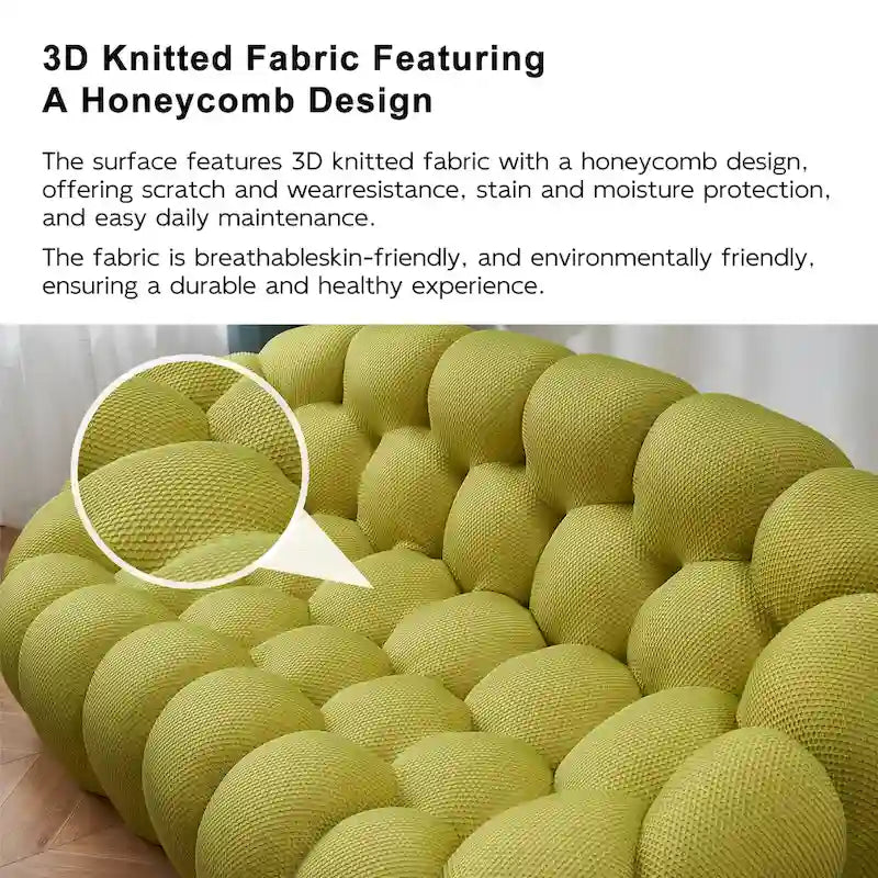 Gebogenes Bubble-Sofa für 2 Personen in Wabenform mit 3D-Textilgewebe fürs Wohnzimmer, Salon oder Apartment