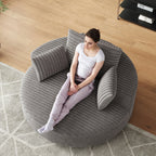 Draaifauteuil voor één persoon van corduroy, chenille en schuim