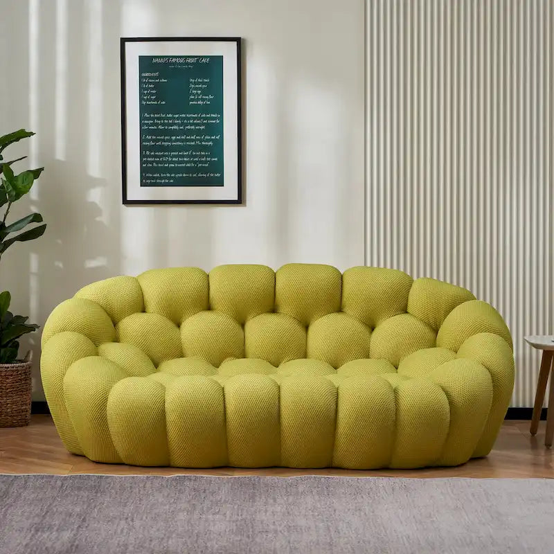 Gebogenes Bubble-Sofa für 2 Personen in Wabenform mit 3D-Textilgewebe fürs Wohnzimmer, Salon oder Apartment