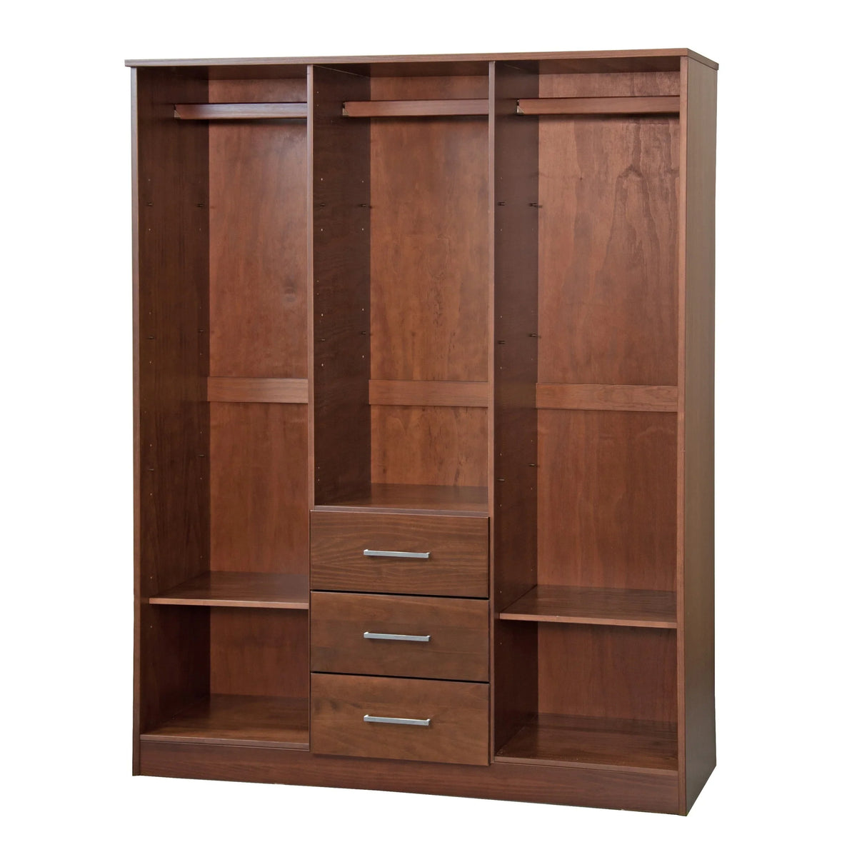 Palace Imports Cosmo-kledingkast met 3 deuren van 100% massief hout, met deuren van massief hout of spiegeldeuren