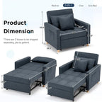 Fauteuil-lit réglable convertible 3-en-1, plusieurs couleurs, pour 1 personne